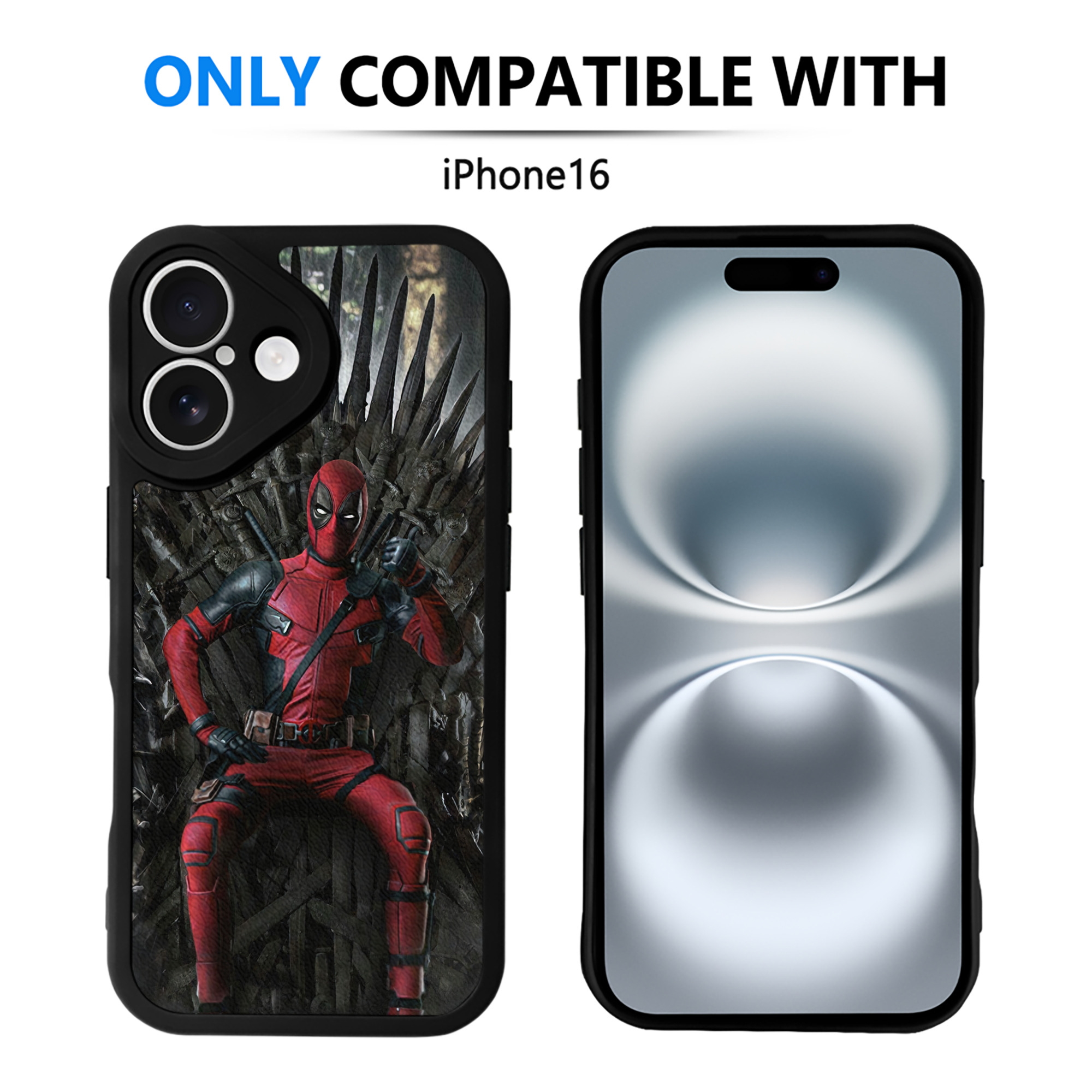 （画像用） Deadpool デッドプール 【iPhone 16シリーズ対応】シリコンスマホケース（レザー調） 材質：シリコン
